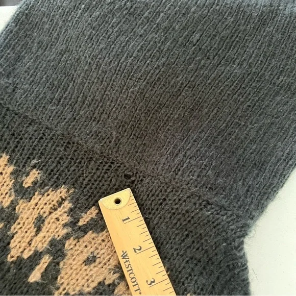 Wooden Ships Cowl Neck Poncho Sweater Womens Mohair Wool Blend Fringe Black X/S - Picture 10 of 11